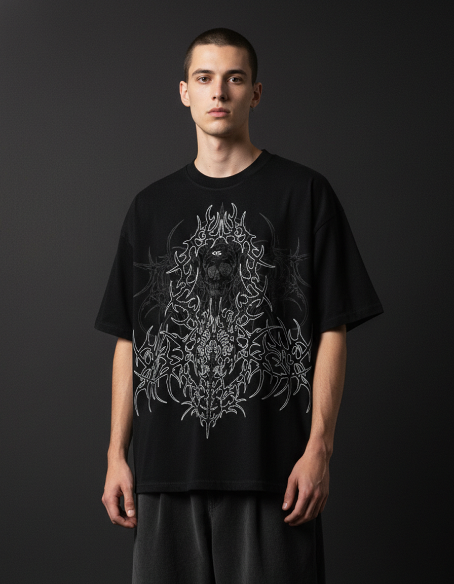 Aghora Black Boxy Oversized Tshirt