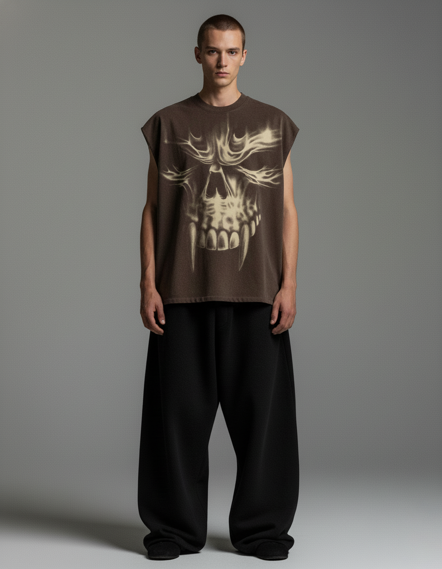 Punisher Brown Unisex Boxy Vest