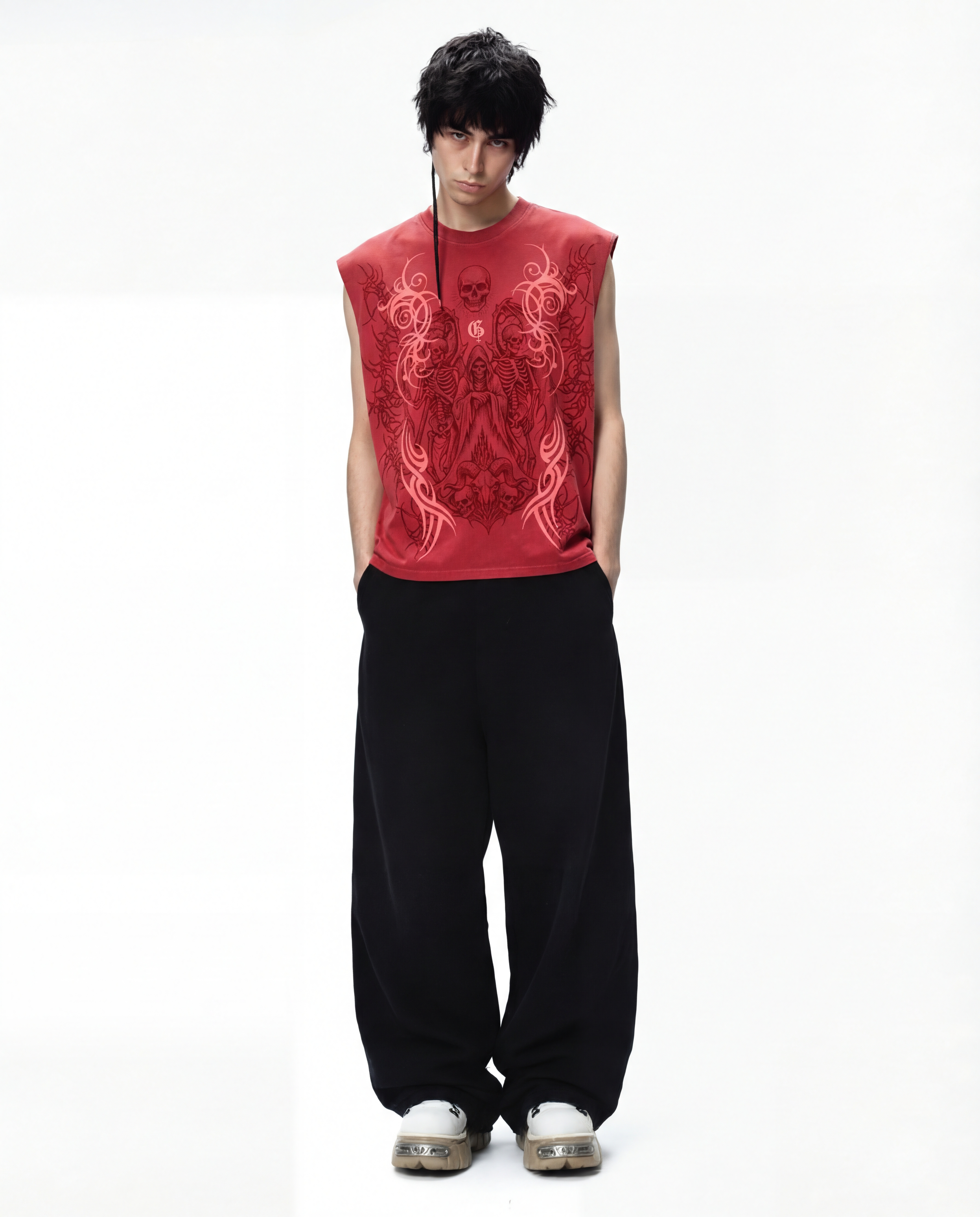 Khoon Red Boxy Unisex Vest