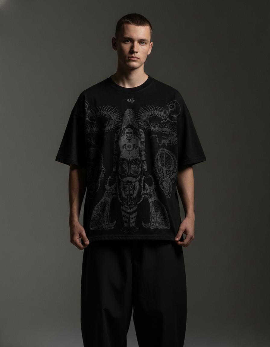 Inked Black Boxy Oversized Tshirt