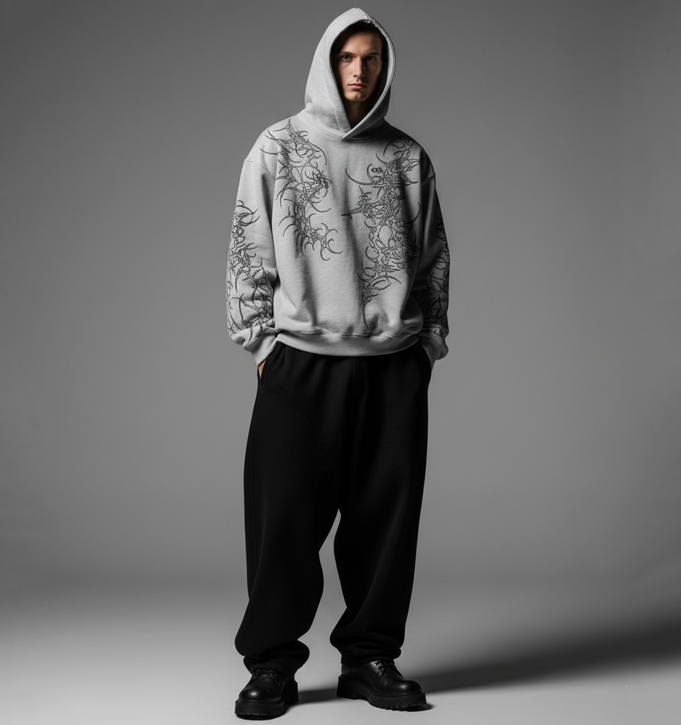 Grey Reaven Boxy Oversized Hoodie