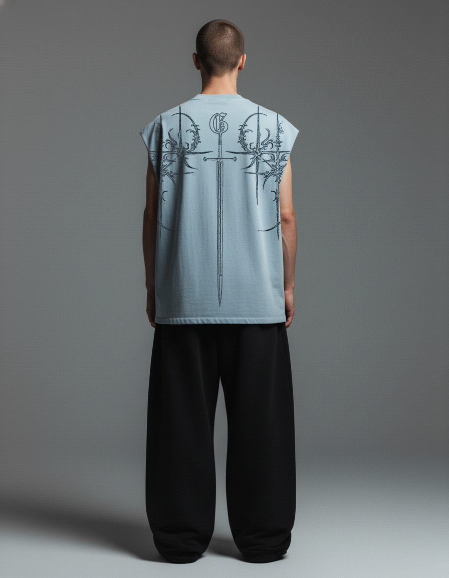 Sky Blue Demon Unisex Boxy Vest