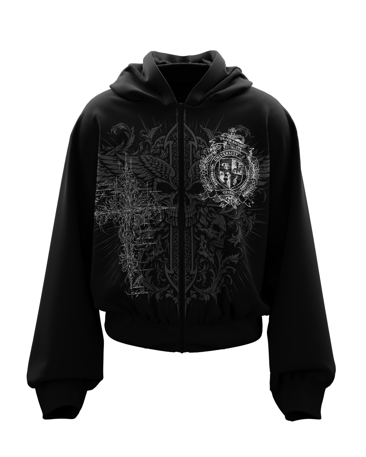 Thesis Black Zipper Hoodie