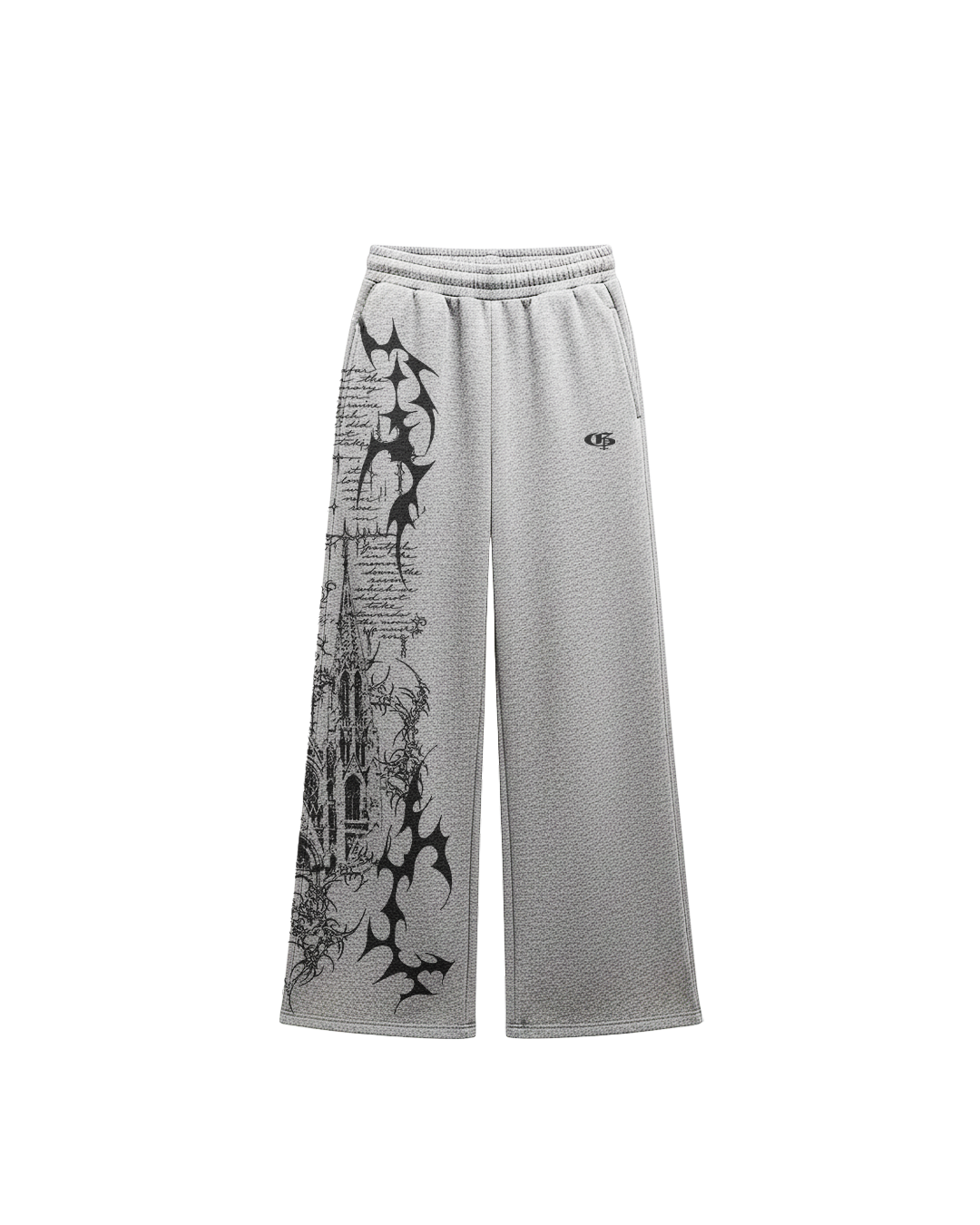 Scripture Grey Unisex Straight Fit Baggy Pants