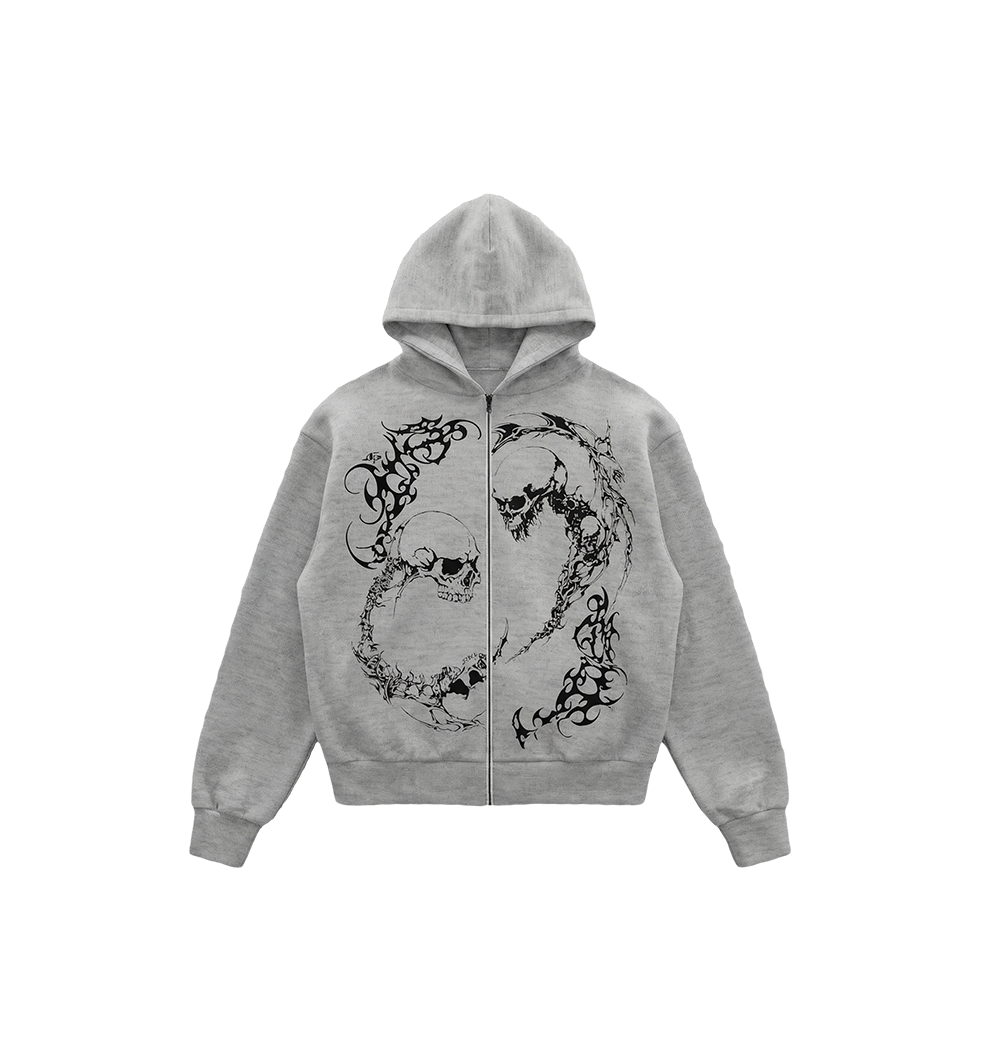 Biface Melange Unisex Zipper Hoodie