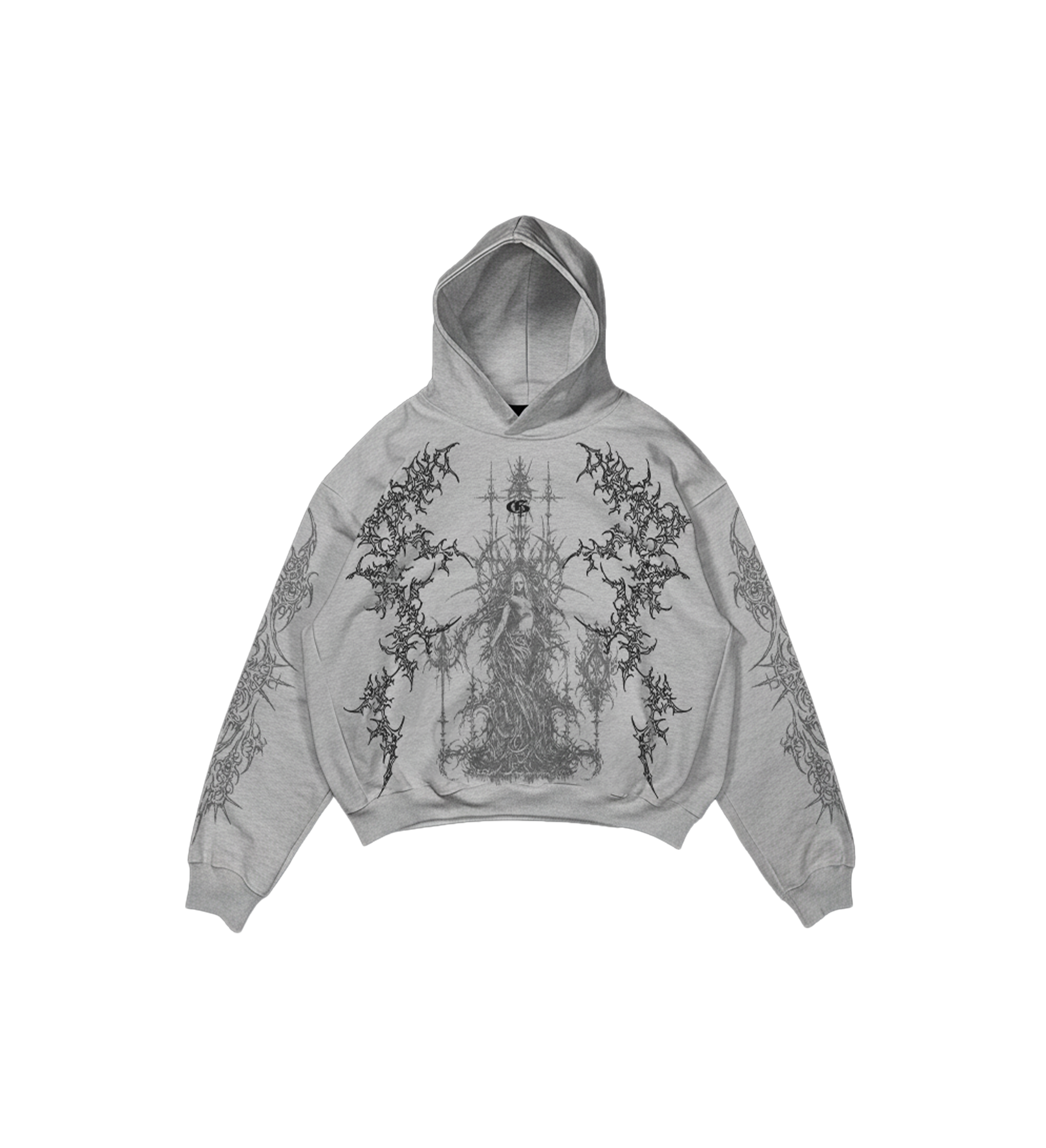 Skorn Grey Boxy Oversized Hoodie