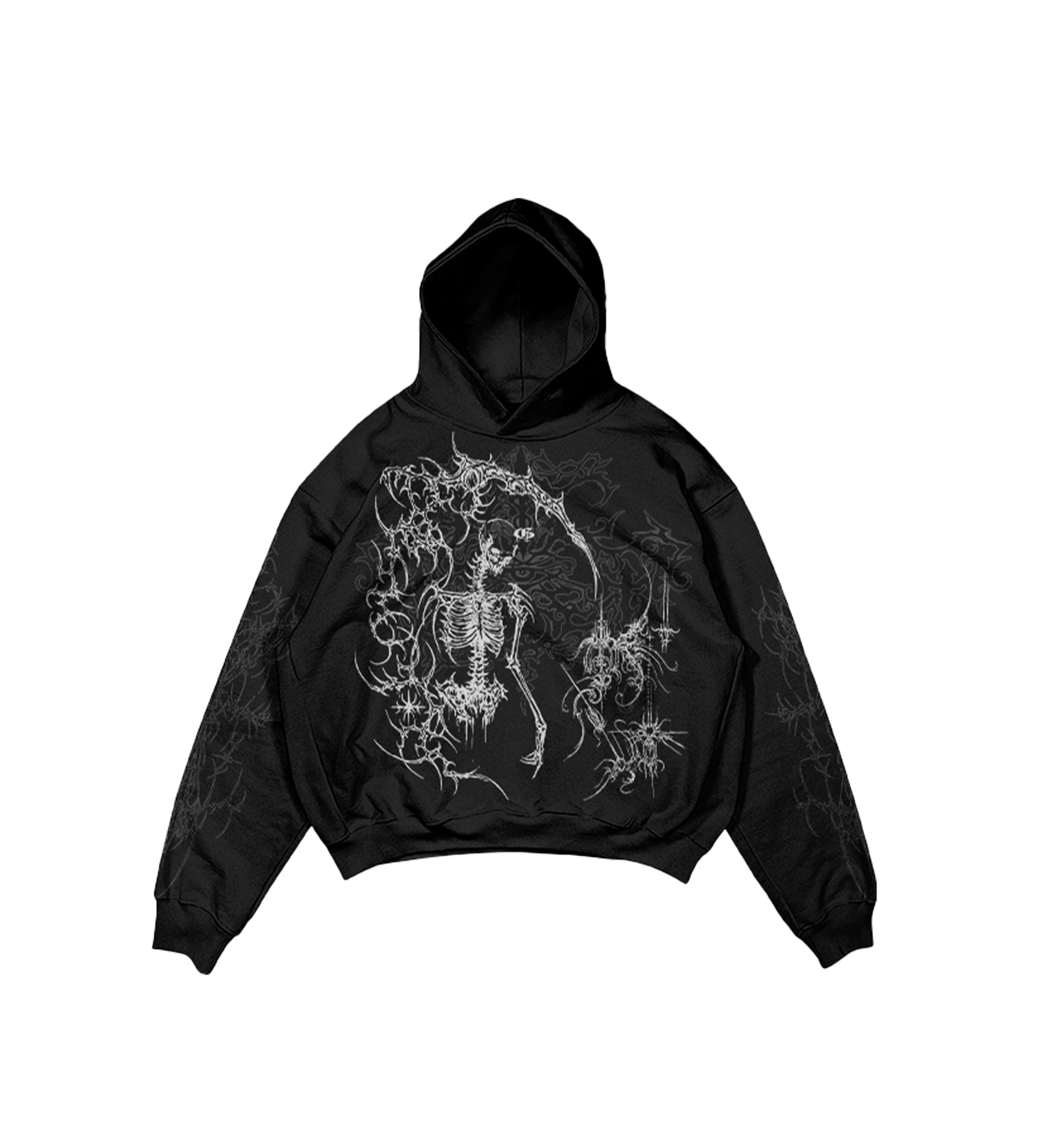 Dread Black Boxy Oversized Hoodie