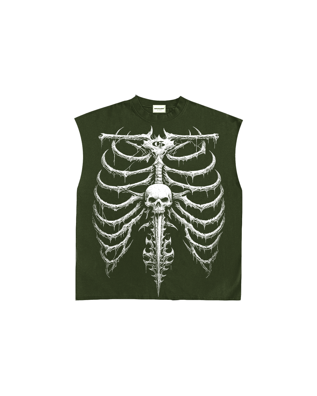 Axial Olive Boxy Unisex Vest