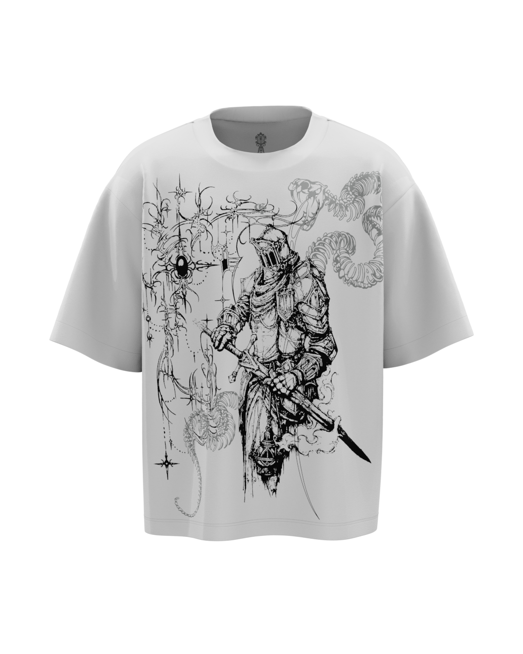 Rust White Boxy Oversized Tshirt