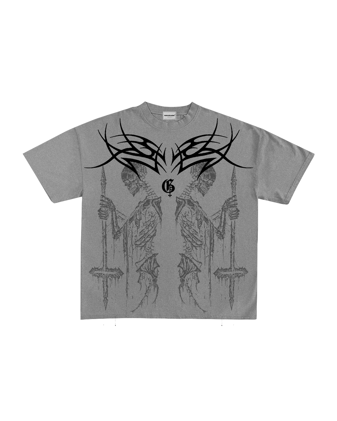 Cursed Unisex Crystal Grey Oversized Tshirt