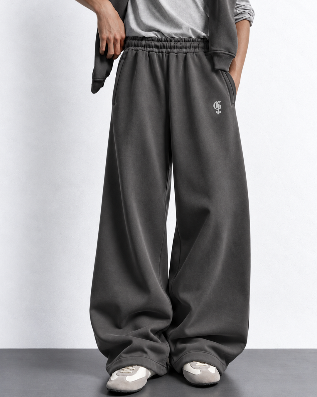 Dark Grey Basic Baggy Pants