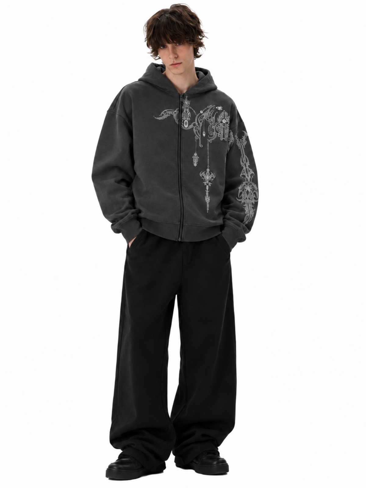 Heresy Dark Grey Zipper Hoodie