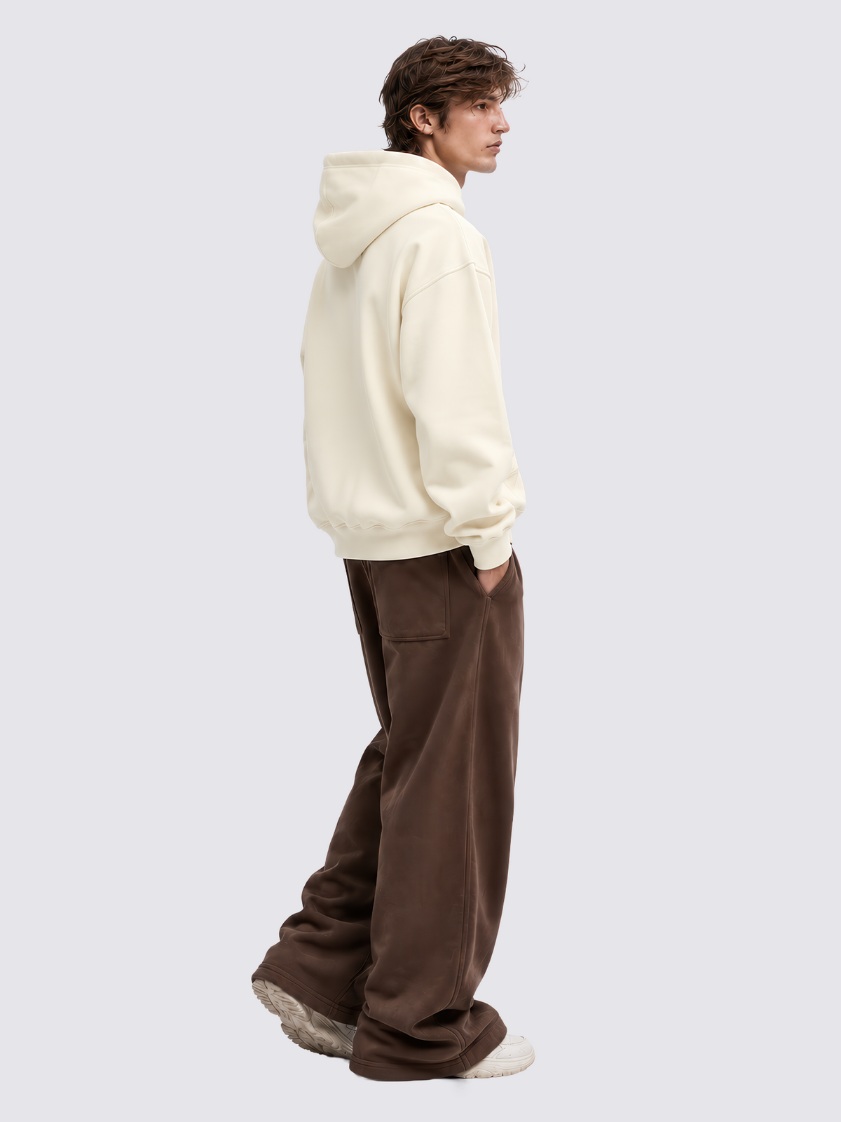 Mutant Beige Boxy Hoodie
