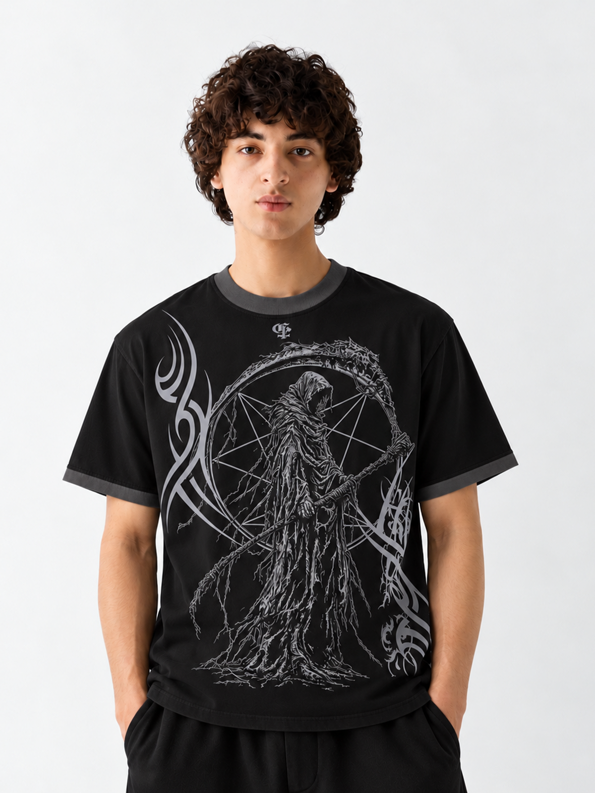 Agony Black Ringer Tshirt