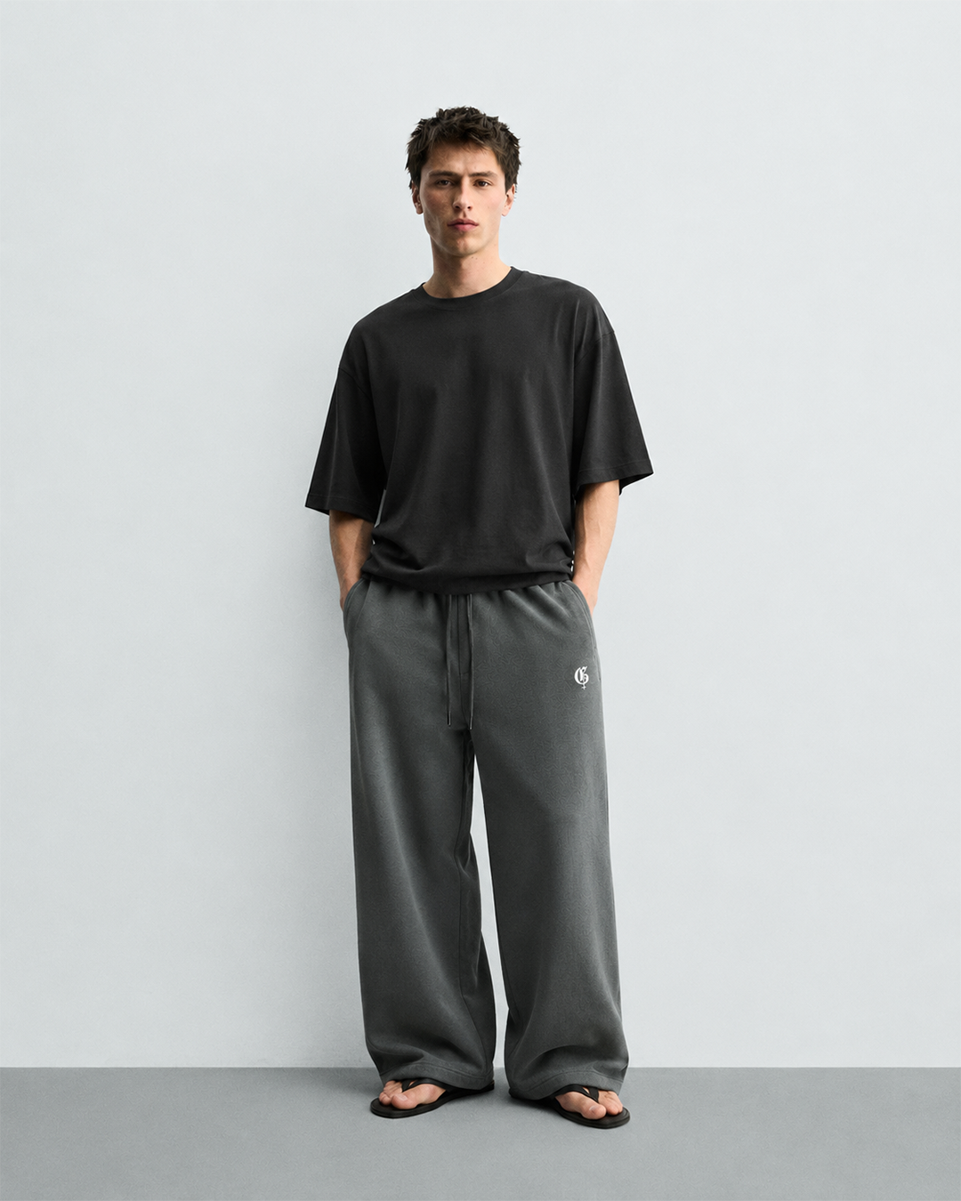 Dark Grey Basic Baggy Pants