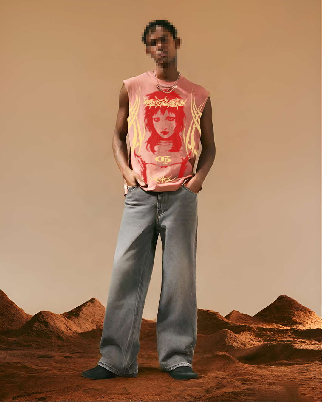 Punk Coral Unisex Boxy Vest
