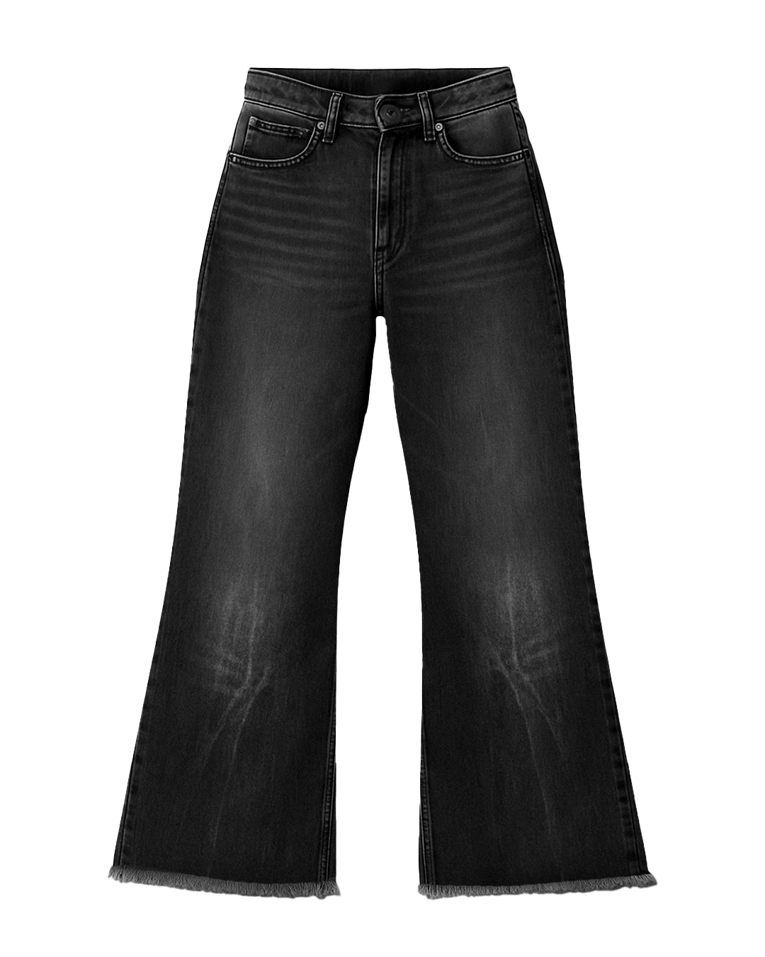 Flicker Black Washed Baggy Bootcut Jeans
