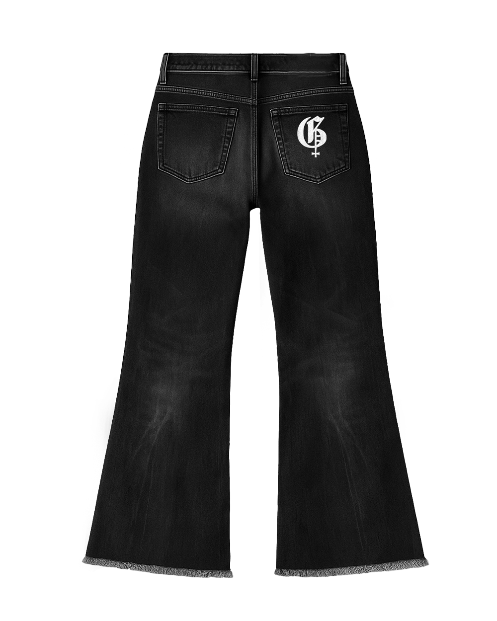 Flicker Black Washed Baggy Bootcut Jeans
