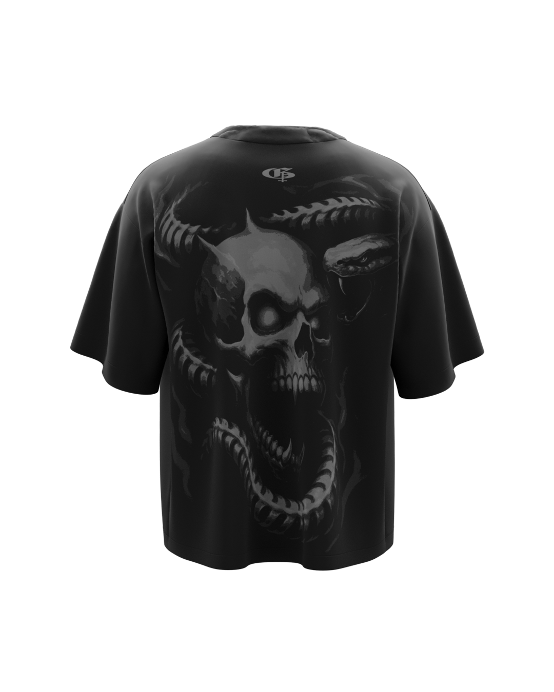 Black Punisher Boxy Oversized Tshirt