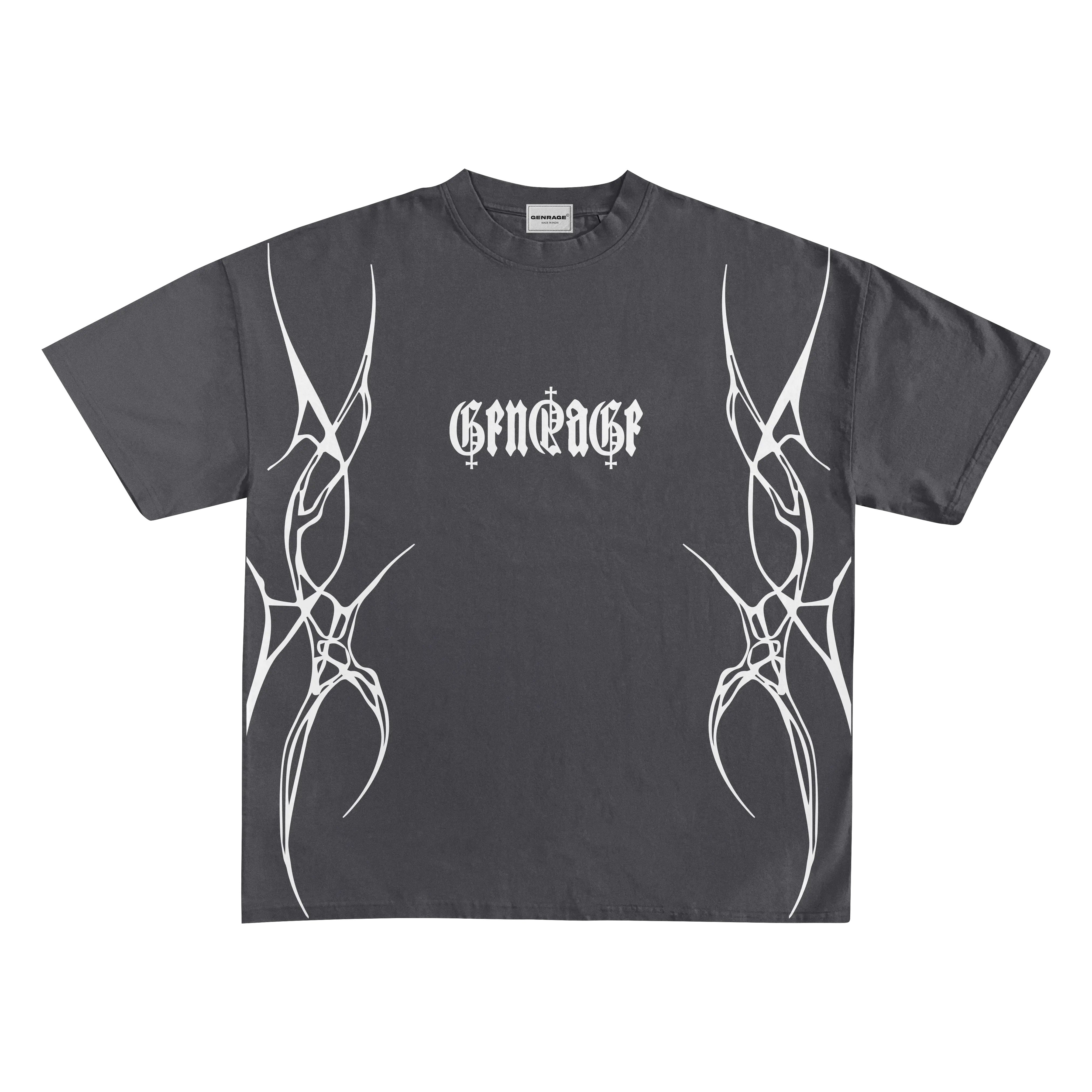 Sinutation Grey Charcoal Boxy Oversized Tshirt