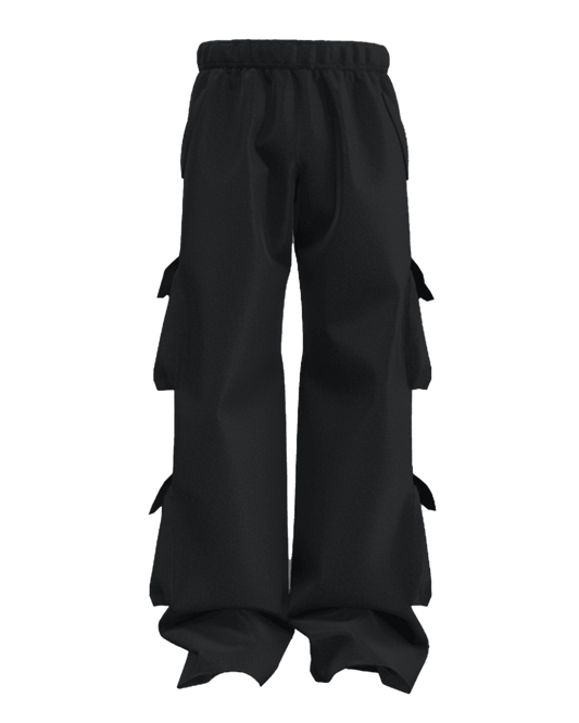 Volt Utility 8 Pockets Black Baggy Jeans - GENRAGE