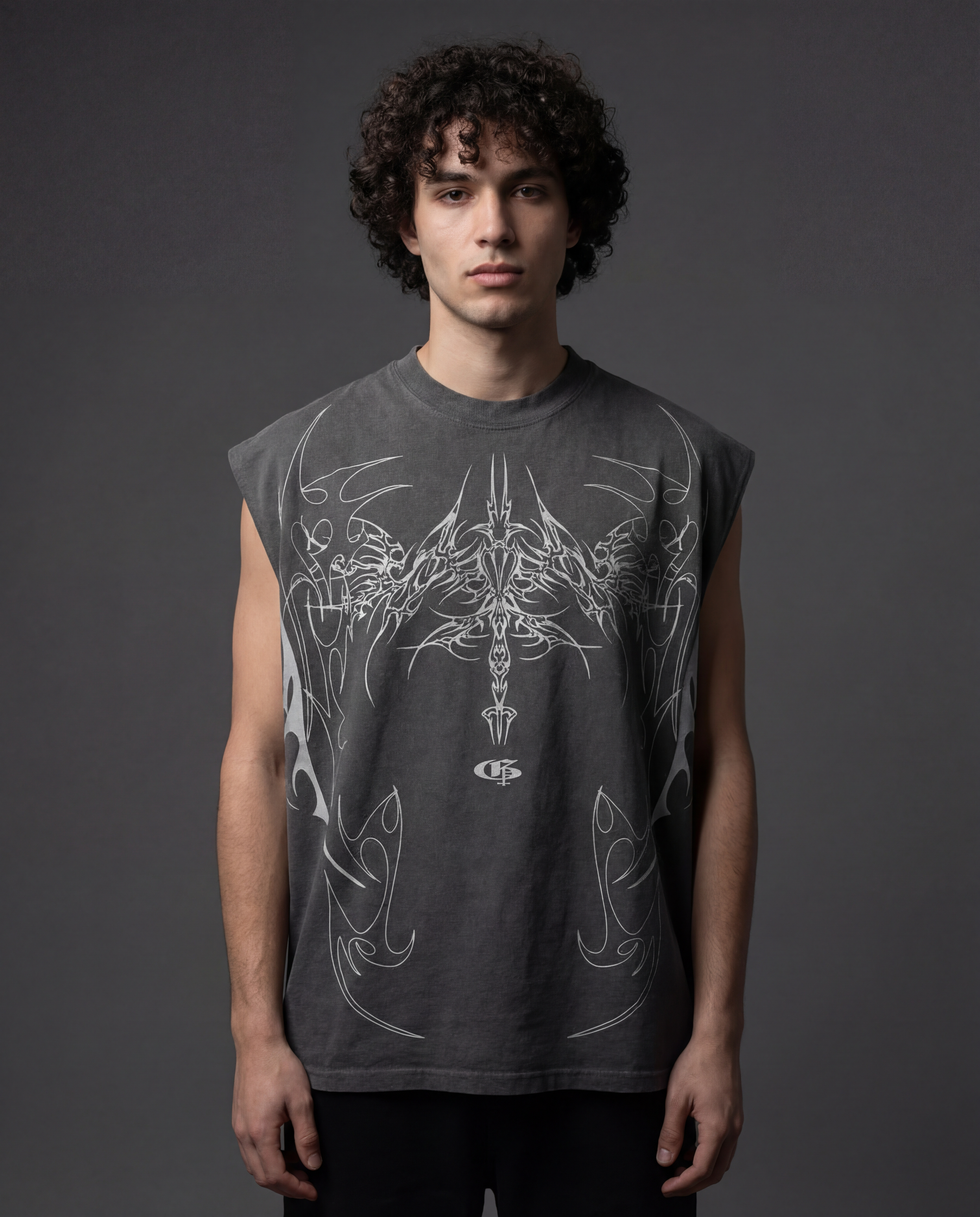 Cipher Dark Grey Unisex Boxy Vest