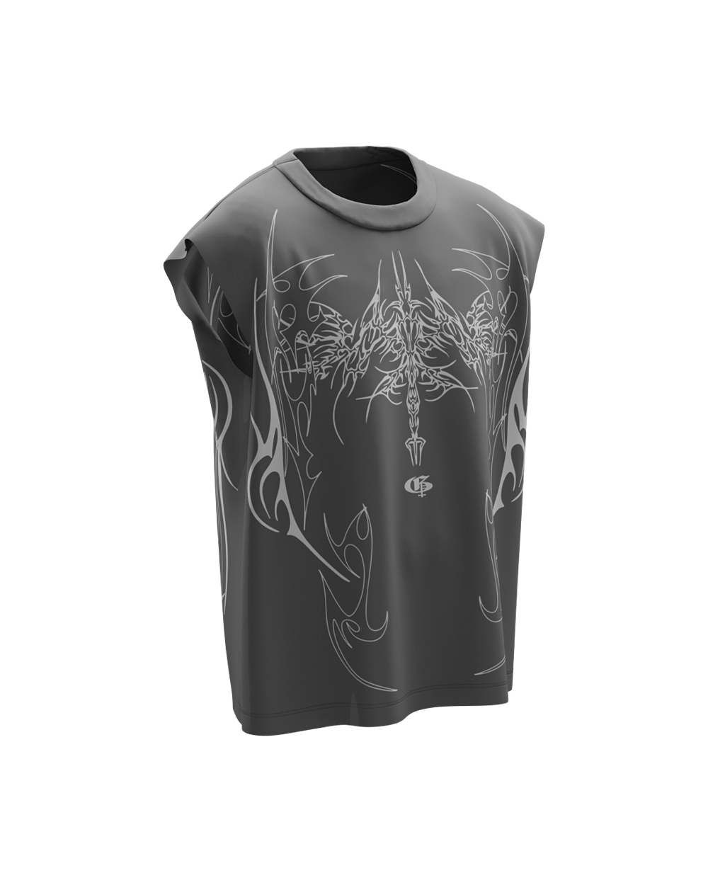 Cipher Dark Grey Unisex Boxy Vest