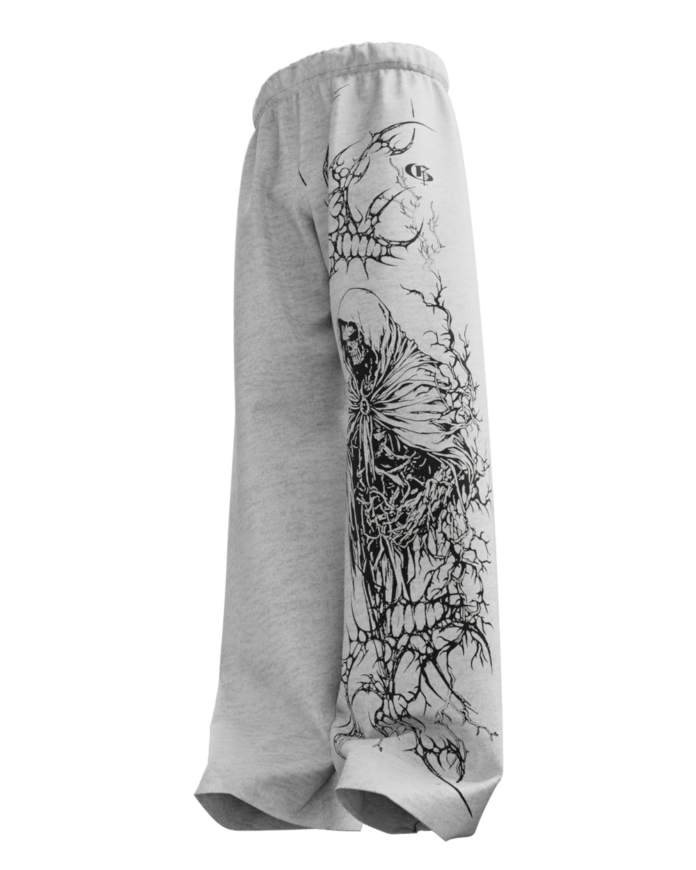 Duelist Grey Melange Unisex Straight Fit Baggy Pants