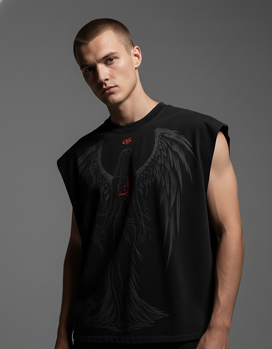 Descent Black Boxy Unisex Vest