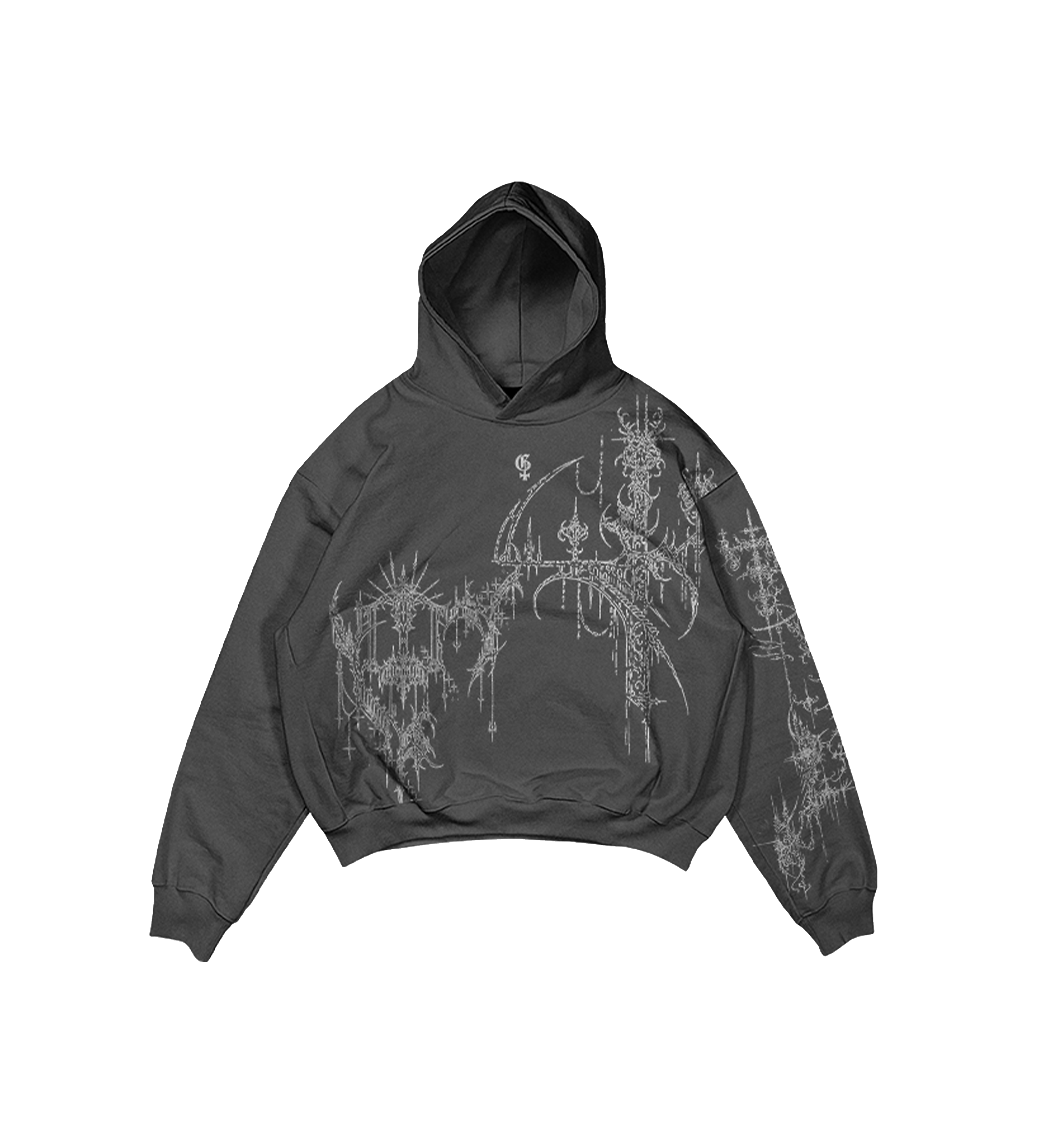 Distort Dark Grey Boxy Oversized Hoodie