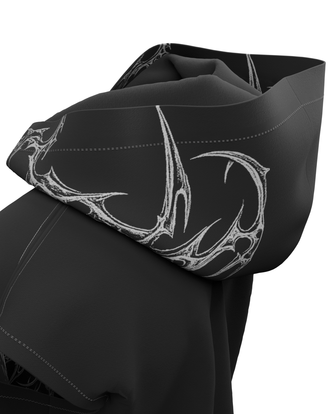 Gaze Black Boxy Sleeveless Hoodie