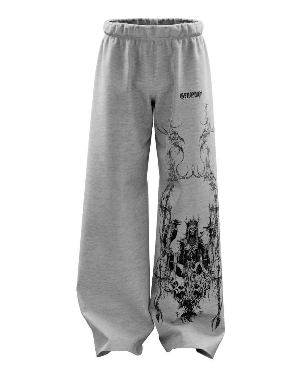 Grey Grim Unisex Straight Fit Baggy Pants
