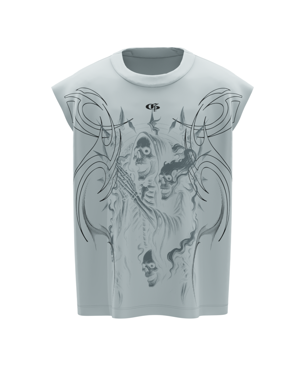 Hollow Sky Blue Boxy Unisex Vest