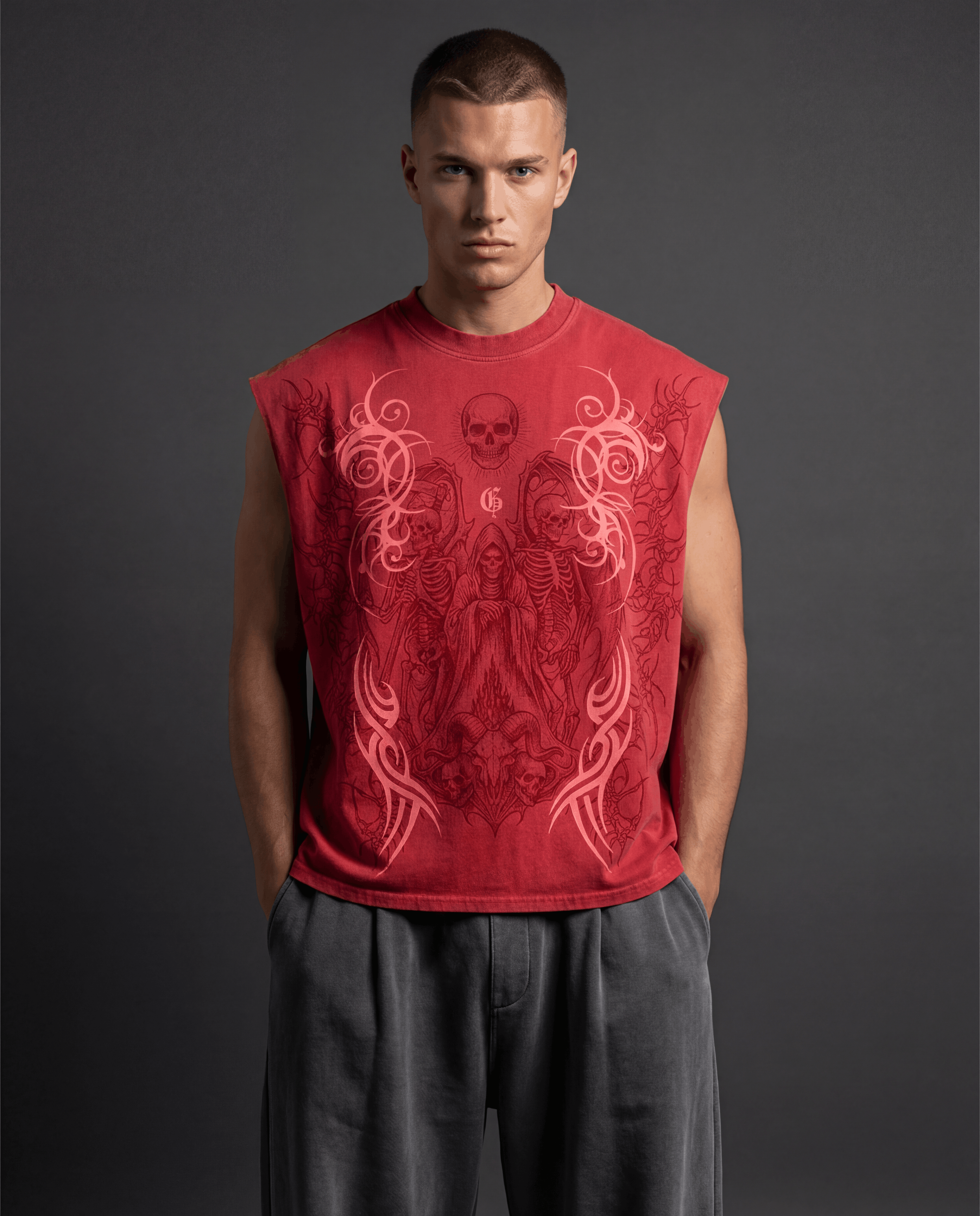 Khoon Red Boxy Unisex Vest