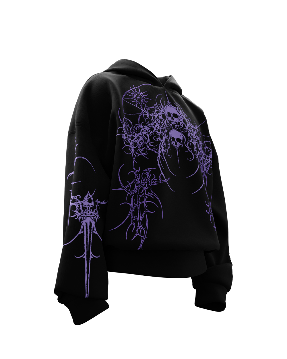 Lean Black Boxy Oversized Hoodie