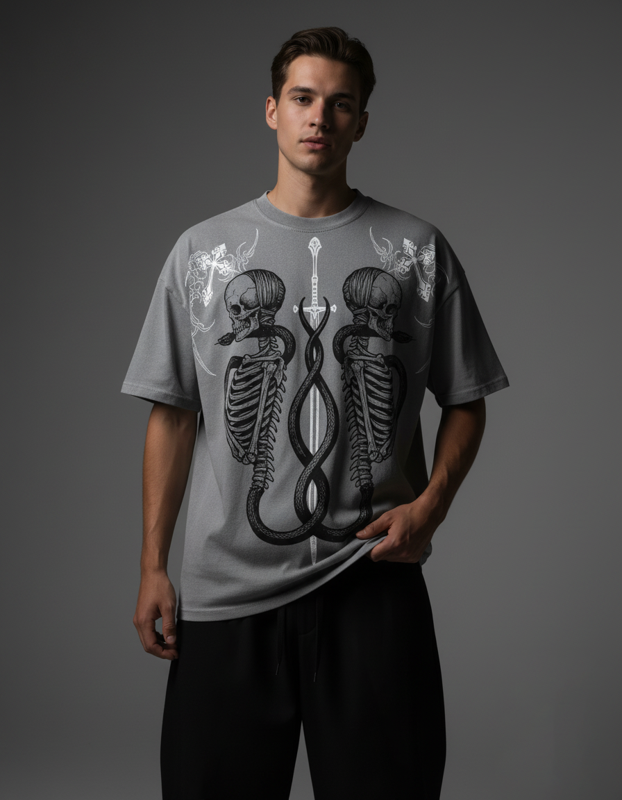 Warlock Grey Boxy Oversized Tshirt
