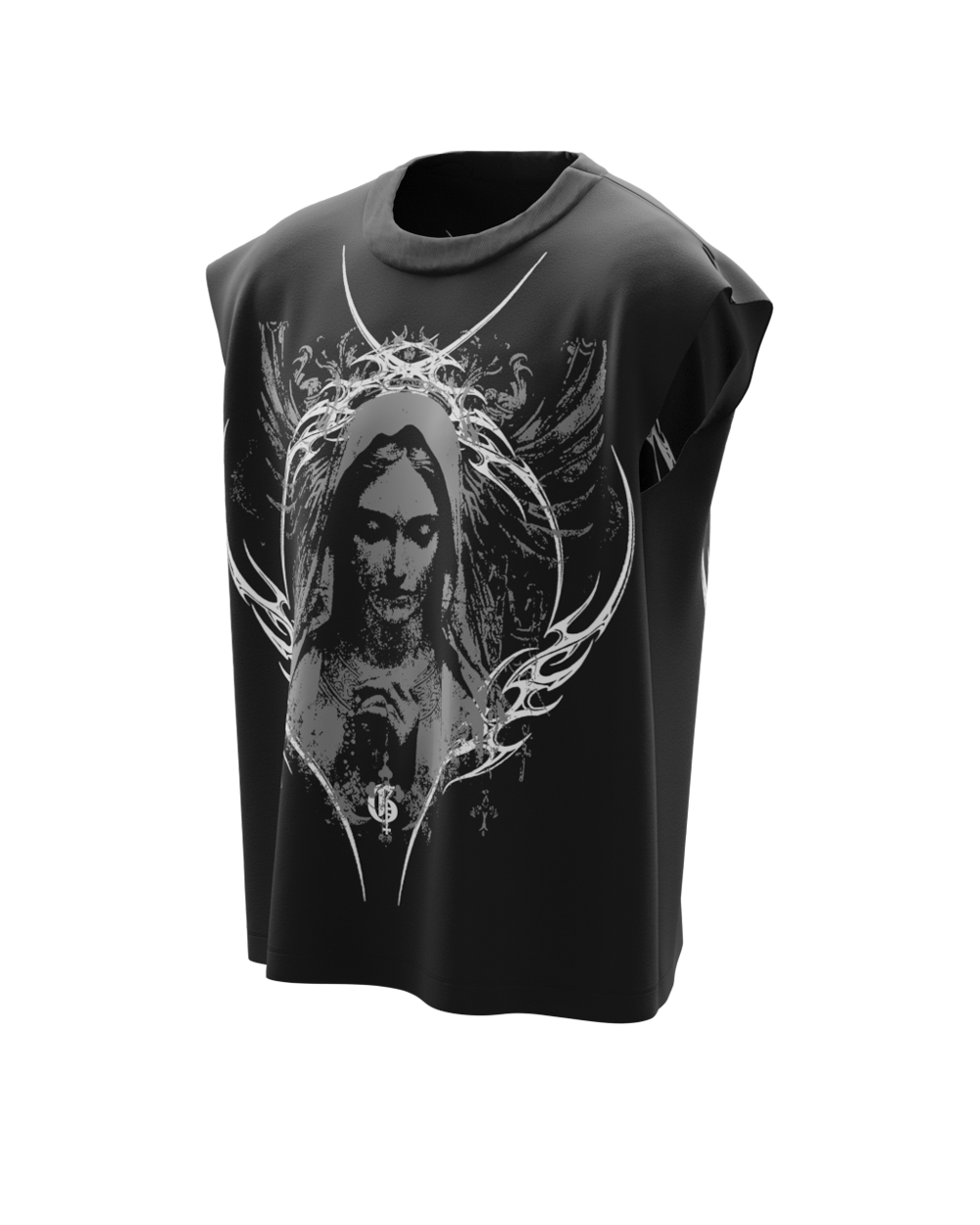 Maria Unisex Black Boxy Vest