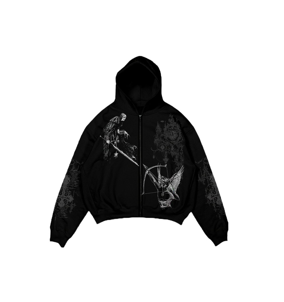 Perish Black Zipper Hoodie