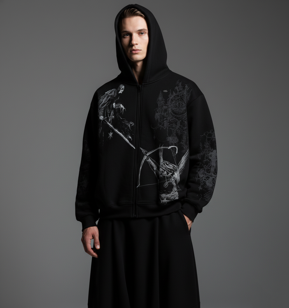 Perish Black Zipper Hoodie