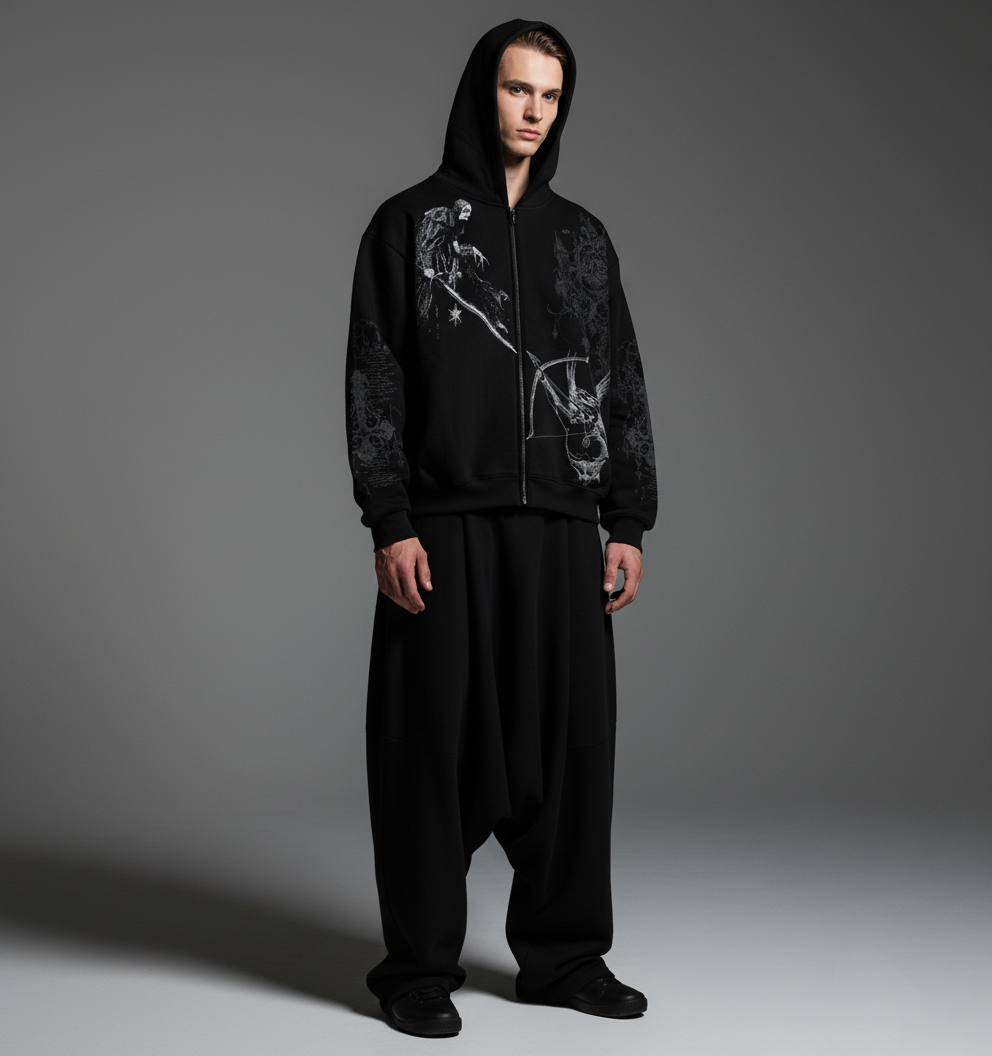 Perish Black Zipper Hoodie