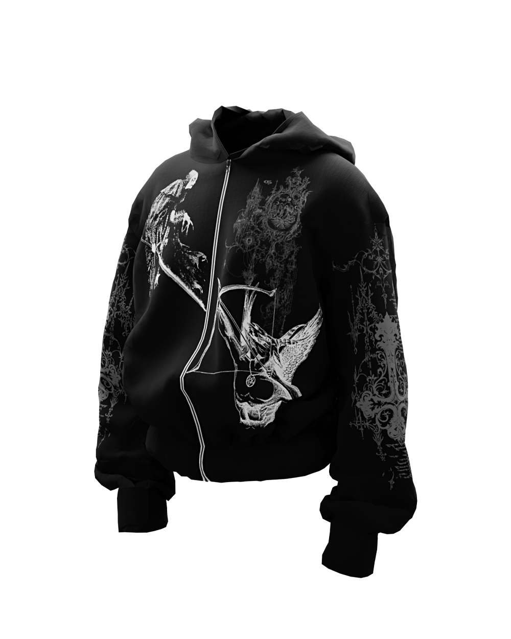 Perish Black Zipper Hoodie
