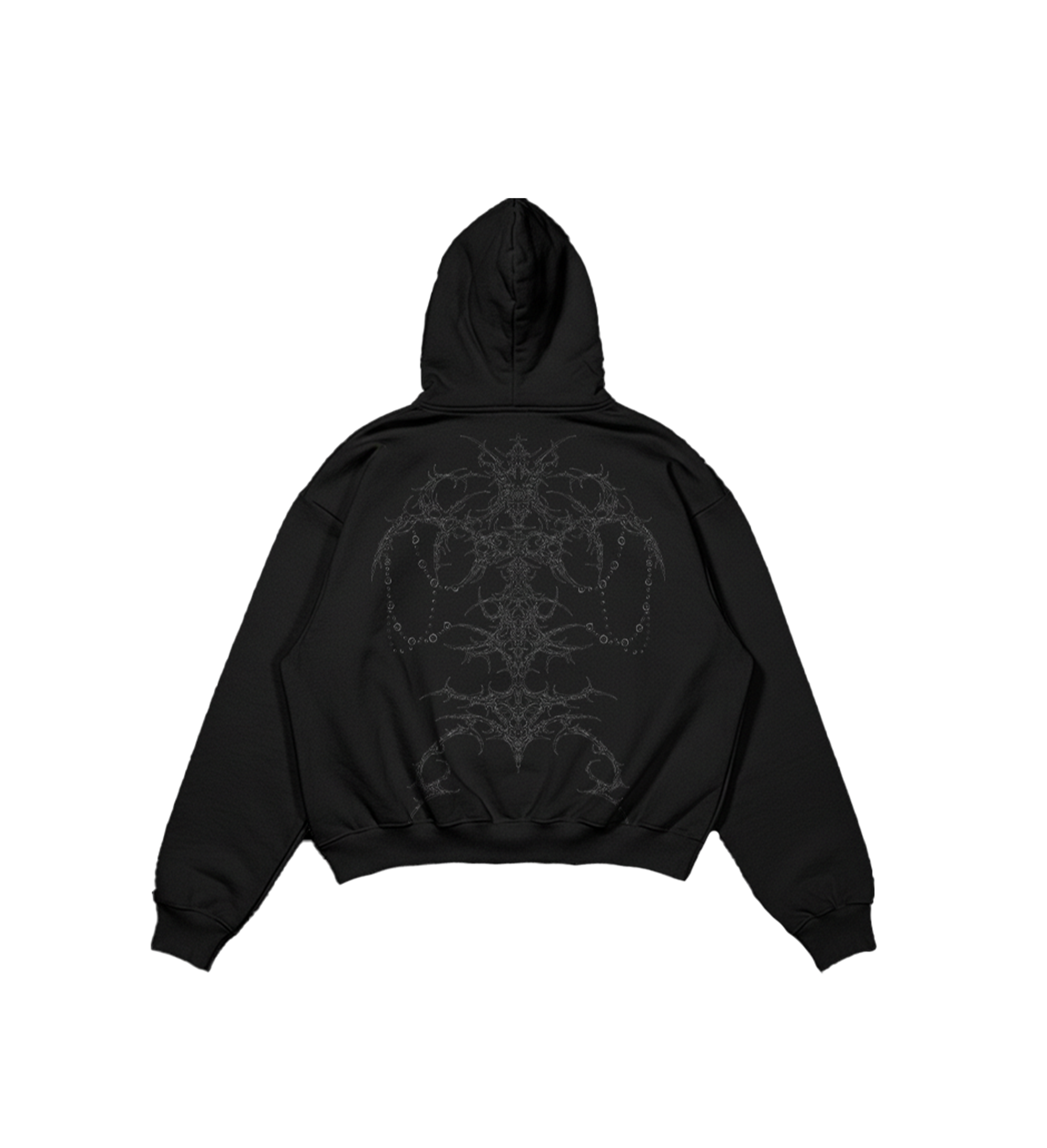 Pierce Black Boxy Oversized Hoodie