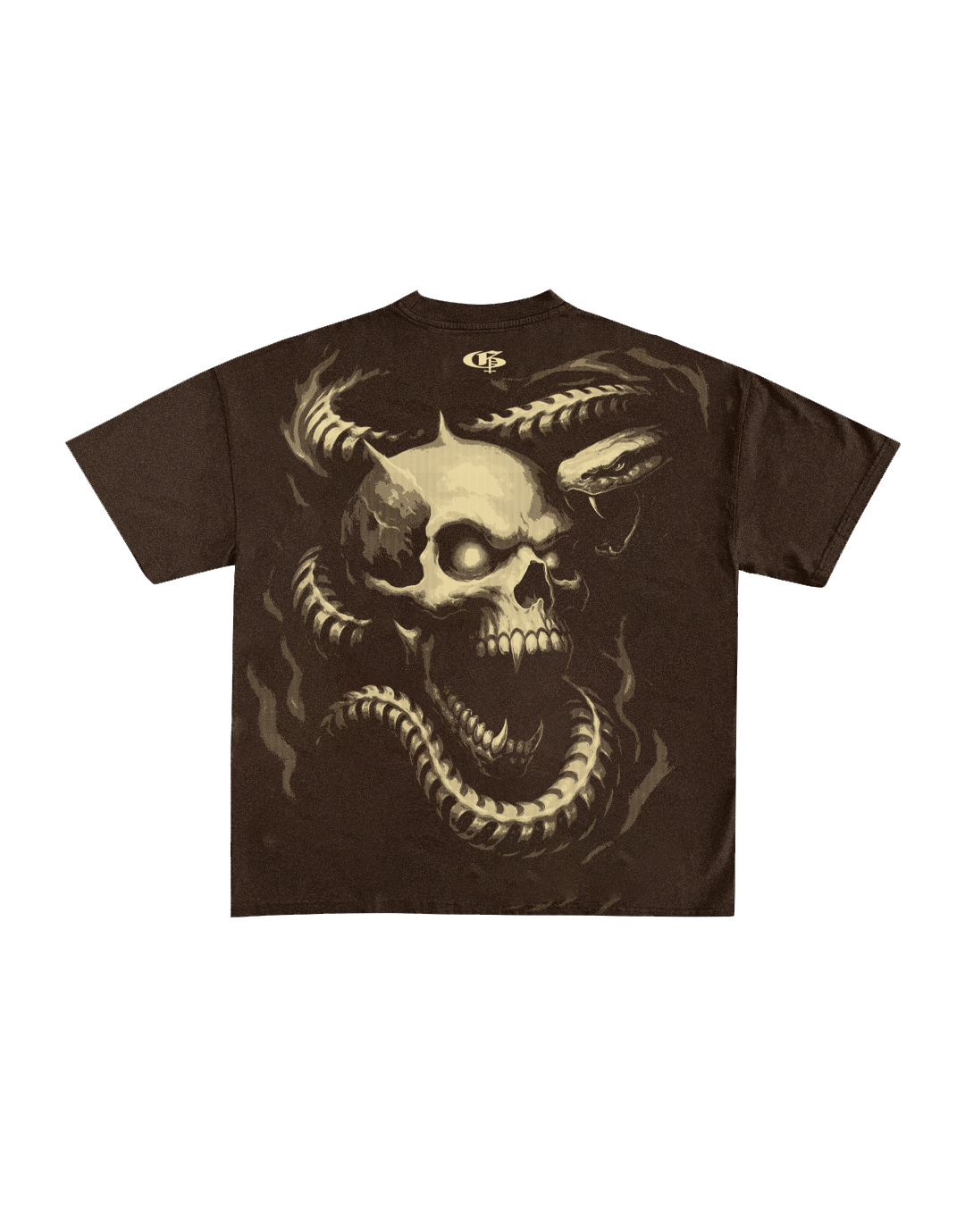 Punisher Brown Boxy Oversized Tshirt