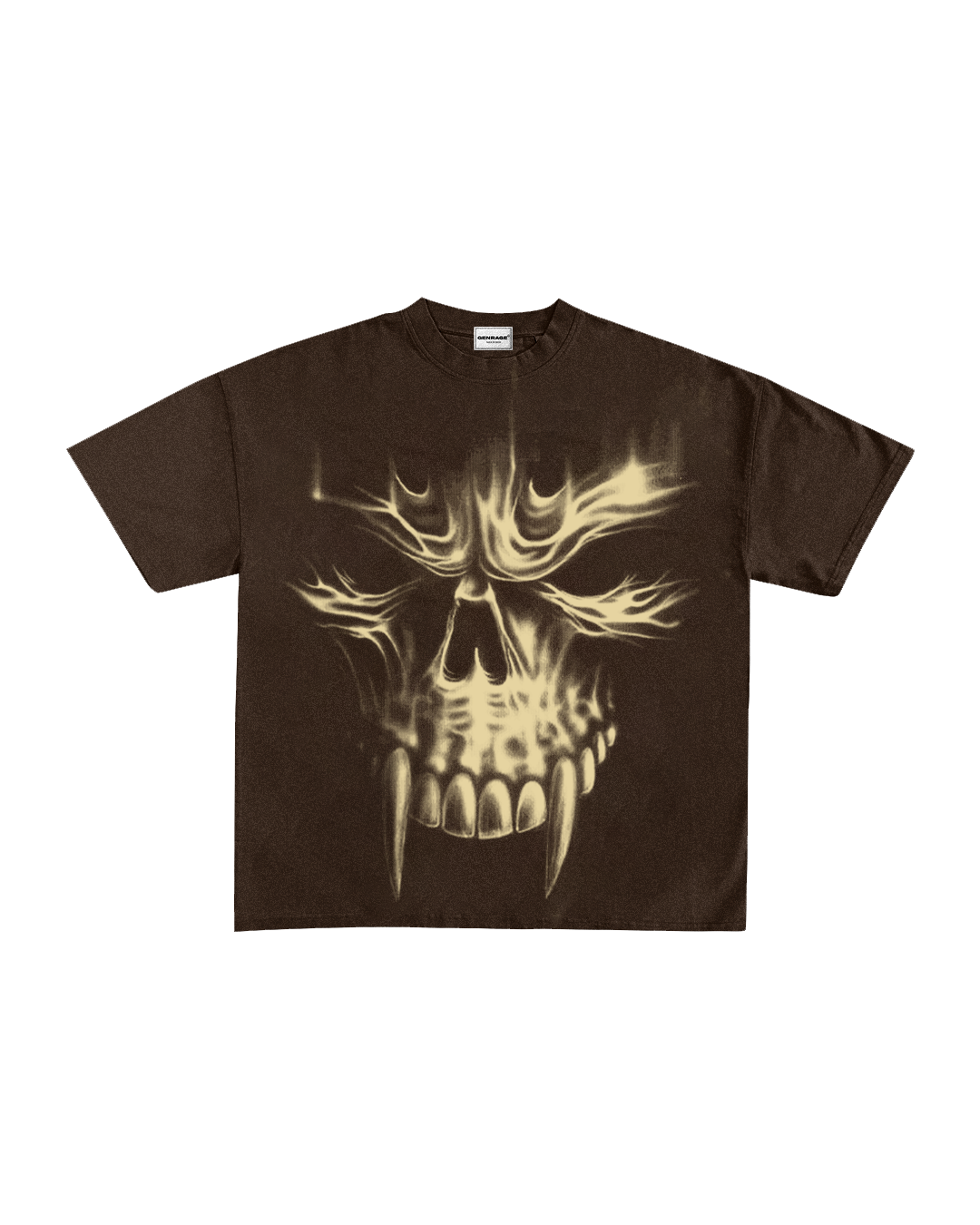 Punisher Brown Boxy Oversized Tshirt