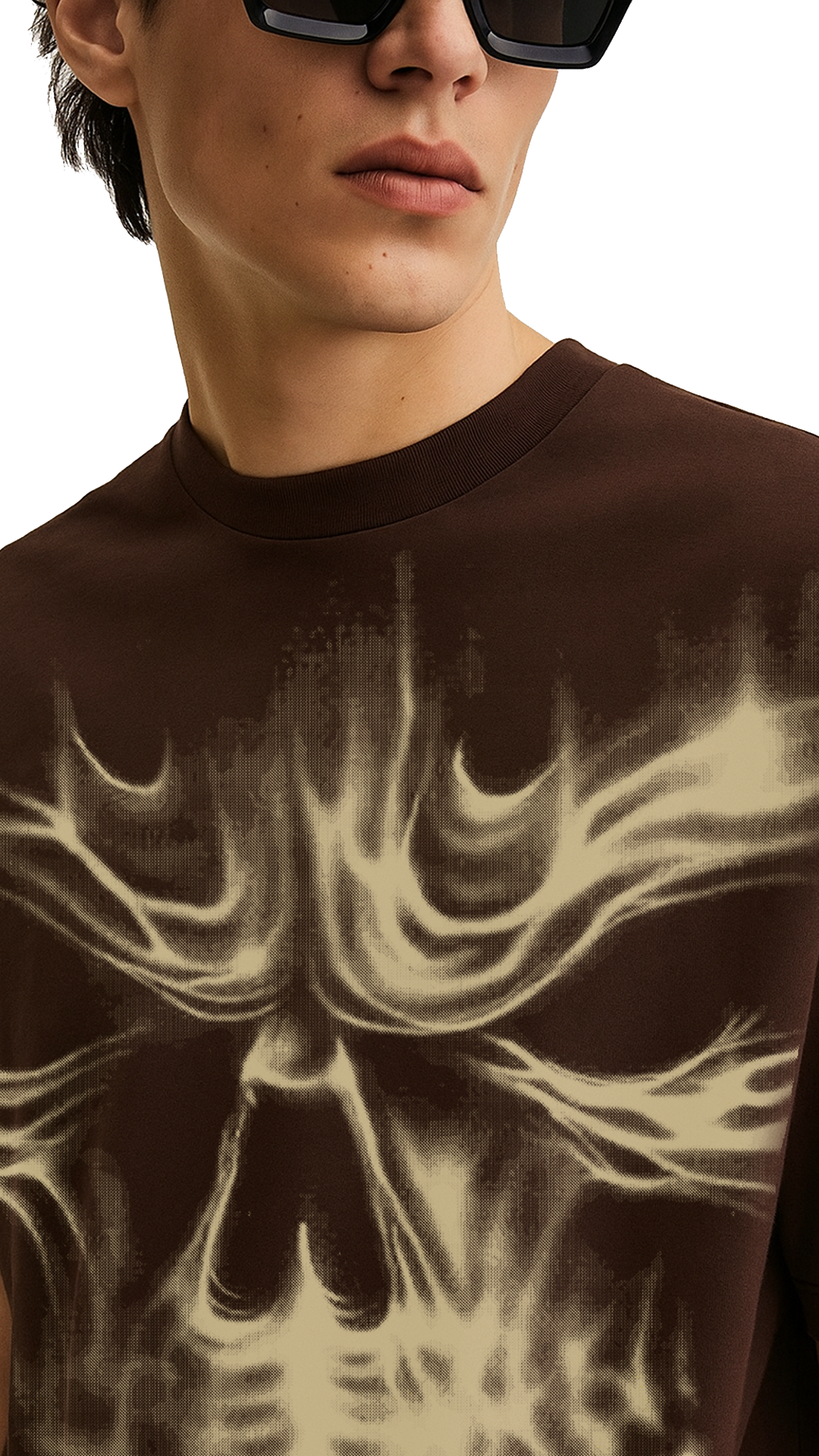 Punisher Brown Boxy Oversized Tshirt