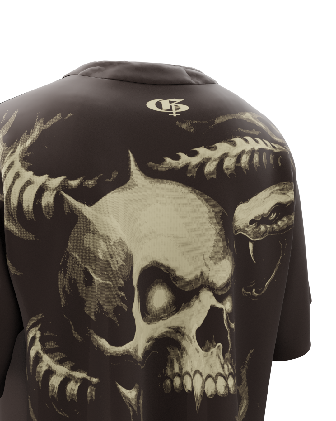 Punisher Brown Boxy Oversized Tshirt