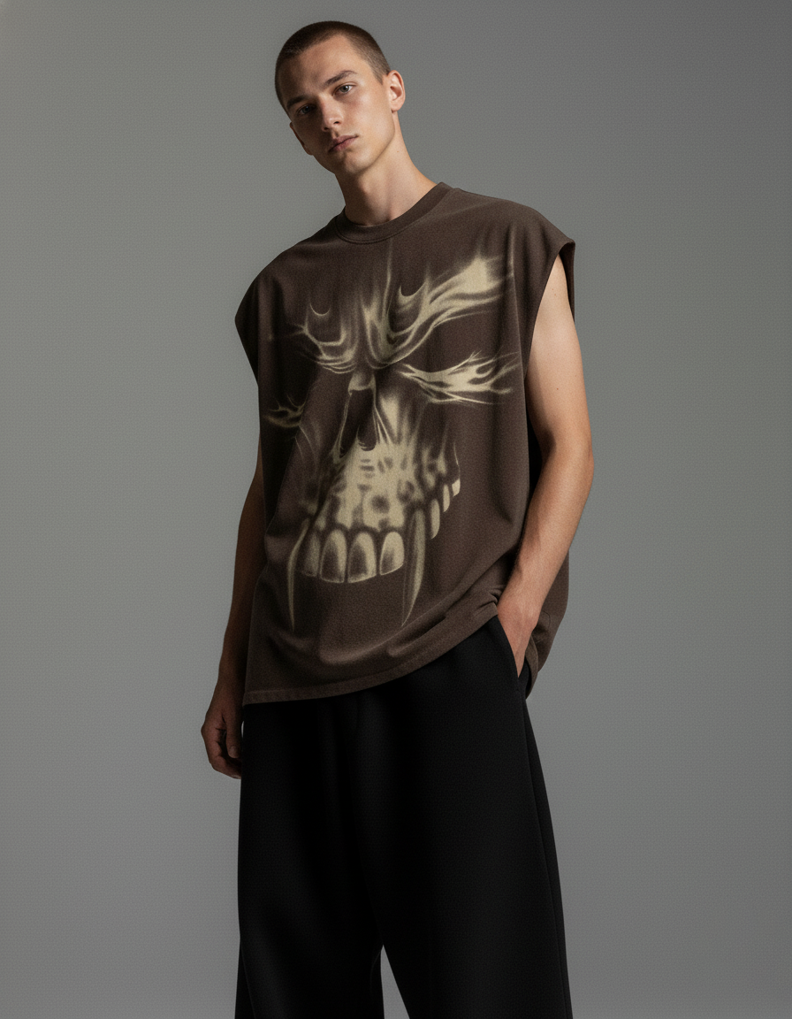 Punisher Brown Unisex Boxy Vest