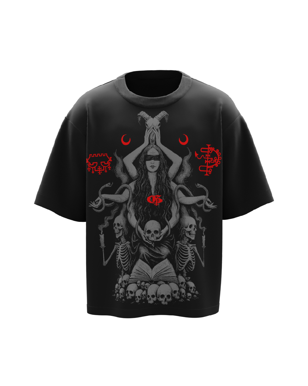 Raktosh Black Boxy Oversized Tshirt