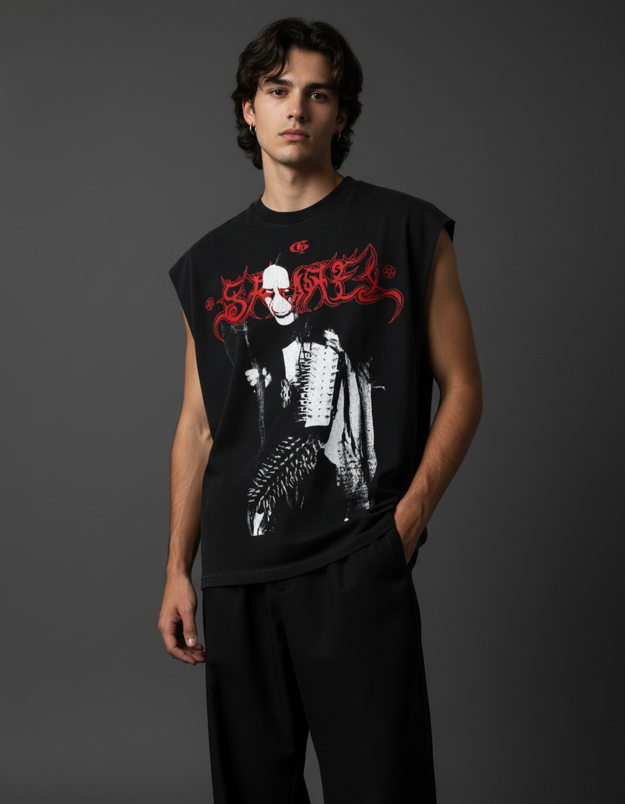 Samael Grave Black Boxy Unisex Vest