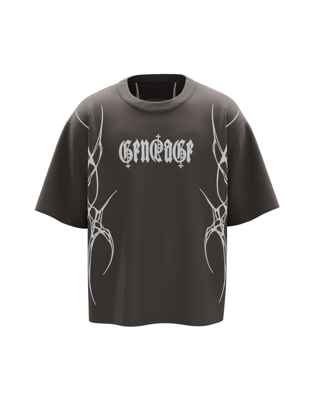 Sinutation Grey Boxy Oversized Tshirt